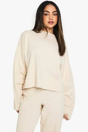 Boohoo Womens Pleated Sleeve Interlock Sweatshirt - - XL
