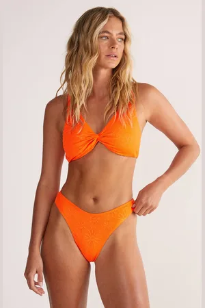 NASTY GAL Womens Floral Rib Textured Twist Bikini Set - - 10