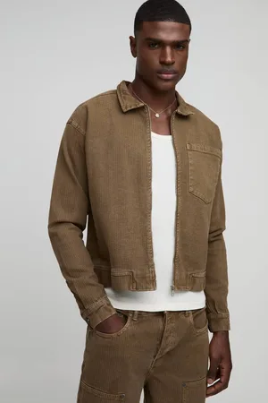 Boohoo Relaxed Herringbone Twill Harrington Jacket - - XS