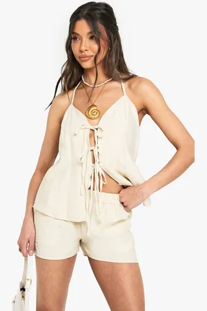 Boohoo Womens Linen Look Pocket Flippy Short - - 8