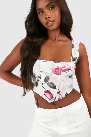 Boohoo Womens Floral Bengaline Corset Top - - 8