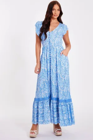 Quiz Womens Animal Print Midaxi Dress - 12