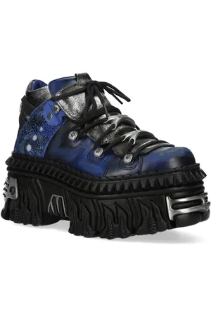 New Rock M-WALL106N-C16 Leather Gothic Urban Rock Ankle Boots - - 6.5