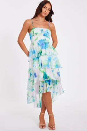 Quiz Womens Floral Tiered Midi Dress - 14