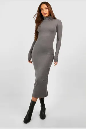 Boohoo Womens Tall Premium Super Soft Roll Neck Midaxi Dress - - 14