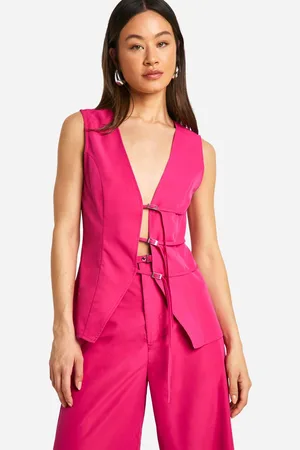 Boohoo Womens Tall Wrap Tie Waistcoat - - 10