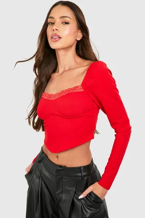 Boohoo Womens Lace Cup Detail Corset Top - - 12
