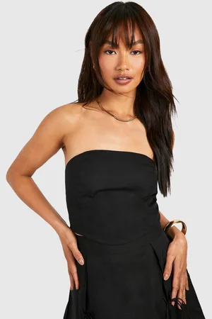 Boohoo Womens Cotton Bandeau Crop Top - - 12