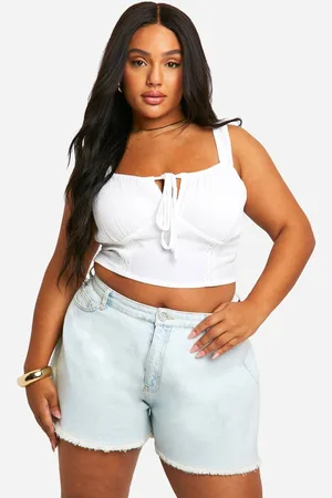 Boohoo Womens Plus Cotton Milkmaid Crop Top - - 16