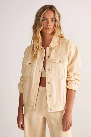 NASTY GAL Womens Pinstripe Denim Jacket - - 6