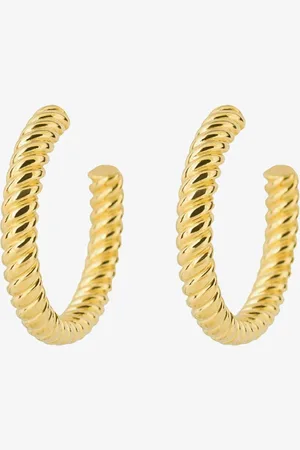 Fiorelli Womens Gold Plated Rope Hoop Earrings E6216 - - One Size