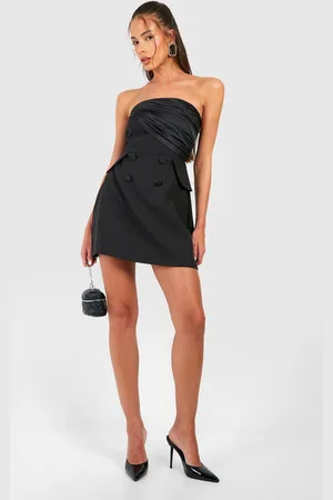 Boohoo Womens Satin Detail Tailored Bandeau Mini Dress - - 8
