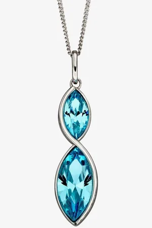 Fiorelli Womens Aqua Crystal Marquise Necklace P4800A - - Adjustable