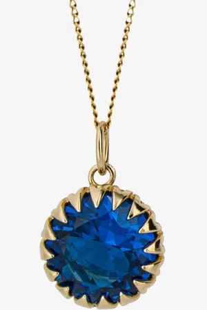 Fiorelli Womens Gold Plated Blue Nano Chakra Necklace P5265 - - Adjustable