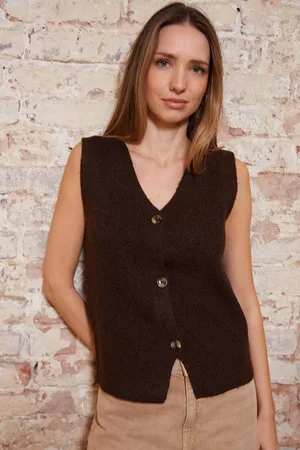 Threadbare Womens Knitted Waistcoat - - 8