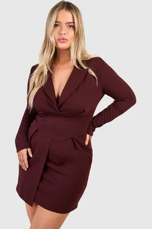 Boohoo Womens Plus Corset Detail Blazer Dress - - 18