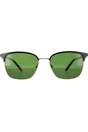 Salvatore Ferragamo Square With Shiny Gold Tortoise Green Sunglasses - One Size