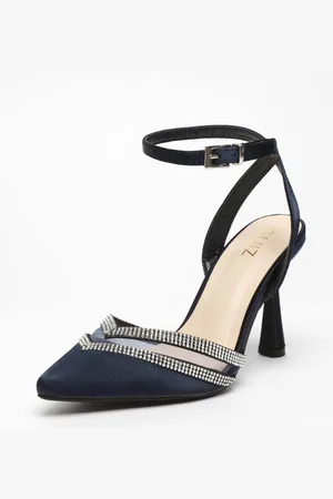 Quiz Womens Diamante Mesh Court Heels - - 4