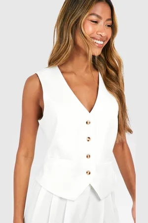 Boohoo Womens Mock Horn Fitted Waistcoat - - 6