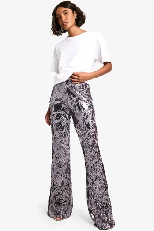 Boohoo Womens Tall Damask Sequin Flare - - 12
