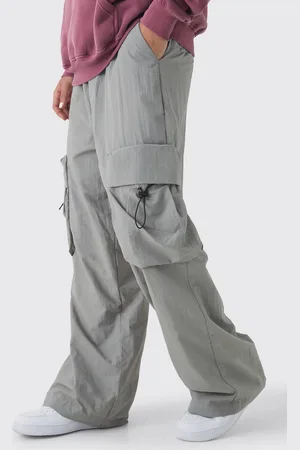 Boohoo Elasticated Waist Parachute Water Resistant Cargo Trousers - - S
