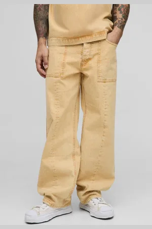 Boohoo Relaxed Fit Tinted Panelled Jeans - - 32R