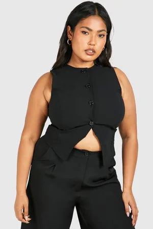 Boohoo Womens Plus Button Down Split Hem Waistcoat - - 18