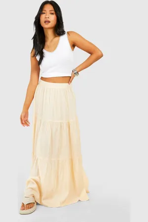 Boohoo Womens Petite Tiered Maxi Skirt - - 8