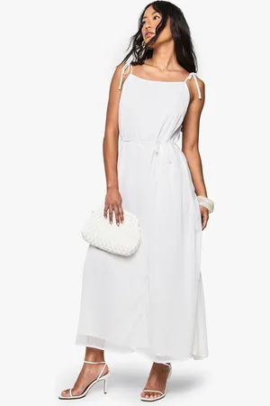 Boohoo Womens Tie Detail Chiffon Midaxi Dress - - 10