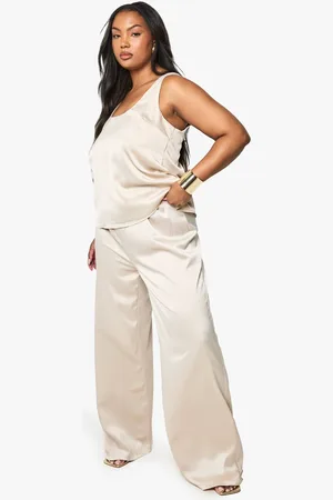Boohoo Womens PLUS WIDE LEG SATIN TROUSER - - 18