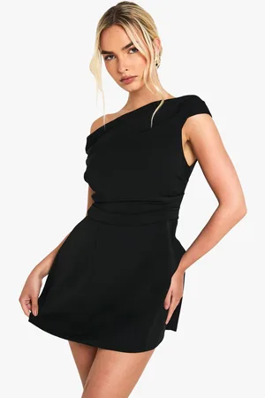 Boohoo Womens Asymmetric Drape Tailored Mini Dress - - 10