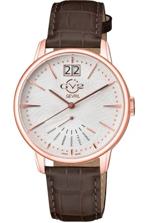 GV2 by Gevril Rovescio Genuine Leather Swiss Quartz Watch - - One Size
