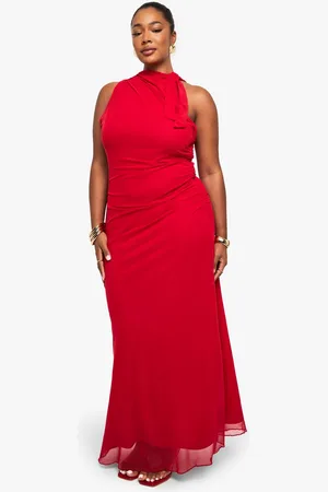 Boohoo Womens Plus mesh rouched maxi dress - - 20