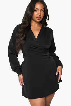 Boohoo Womens PLUS WRAP COWL SKATER DRESS - - 20