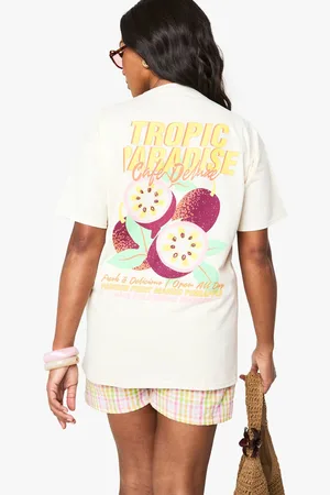 Boohoo Womens PLUS TROPIC PARADISE OVERSIZED T-SHIRT - - 20