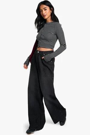 Boohoo Womens Petite Basic Super Wide Leg Jean - - 10/28L