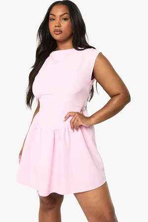 Boohoo Womens PLUS SLASH NECK MINI DRESS - - 20