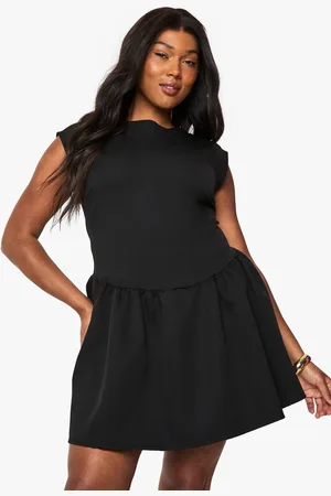 Boohoo Womens PLUS SLASH NECK MINI DRESS - - 18