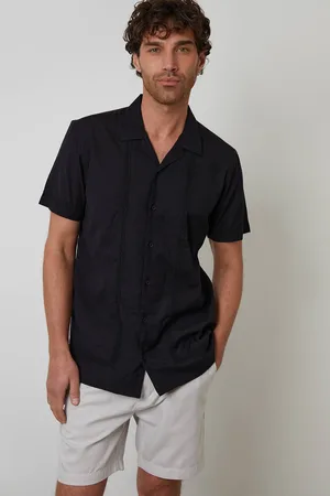 Threadbare Linen Blend Lace Trim Relaxed Fit Shirt - - XXL