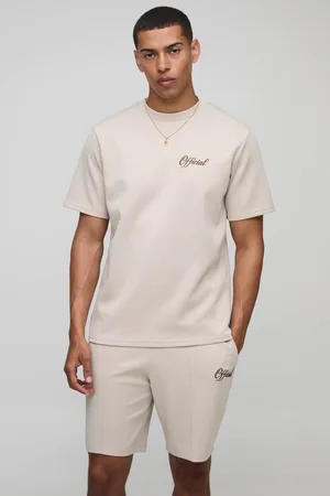 Boohoo Regular Fit Official Scuba T-Shirt & Short Set - - M