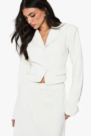 Boohoo Womens Woven Tailored Cinched Blazer - - 16