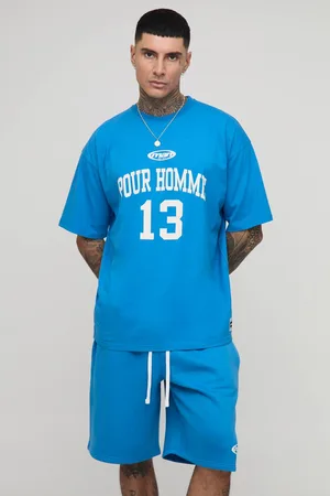 Boohoo Tall Oversized Pour Homme Print T-Shirt & Short Set - - XL