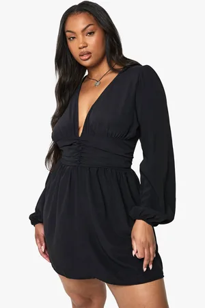 Boohoo Womens PLUS BLOUSON SLEEVE MINI DRESS - - 20