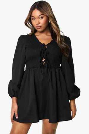 Boohoo Womens Plus Shirred Smock Dress - - 26