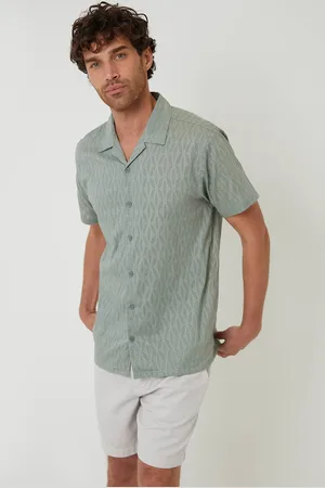 Threadbare Cotton Pluck Textured Short Sleeve Shirt - - S
