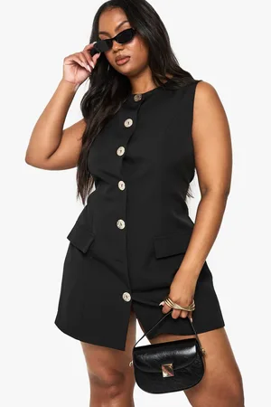 Boohoo Womens PLUS GOLD BUTTON DOWN BLAZER DRESS - - 20