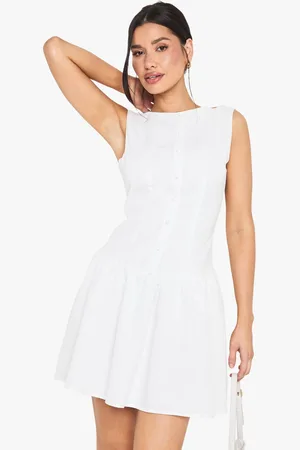 Boohoo Womens Tall Drop Waist Shift Mini Dress - - 16
