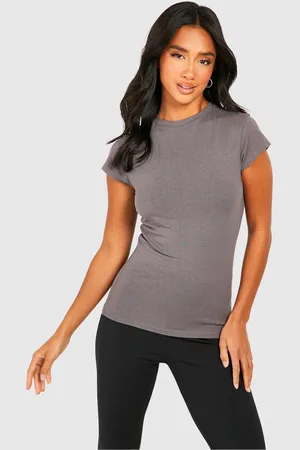 Boohoo Womens Petite Premium Super Soft Short Sleeve Top - - 8