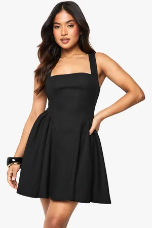 Boohoo Womens Petite Fitted Skater Dress - - 14