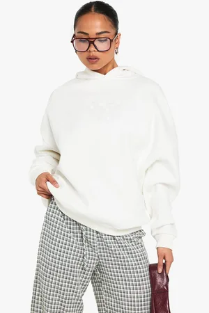 Boohoo Womens Ditsy Floral Lined Hood Embroidered Bow Hoodie - - XL